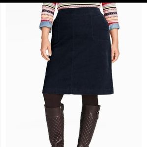 Talbots Navy Corduroy Skirt